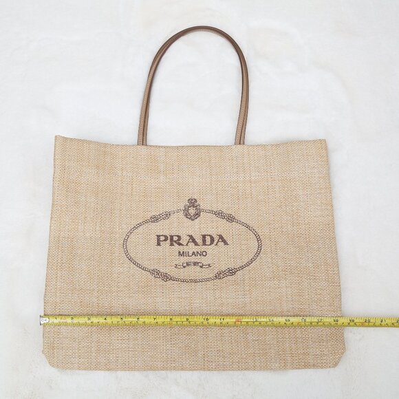 PRADA Large Raffia Tote Bag - Picture 10 of 13